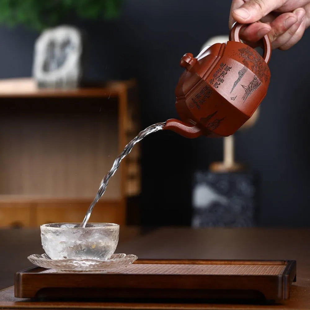 Full Handmade Yixing Zisha Teapot [Bafang Lai Cai Pot] (Hong Pi Long - 280ml) - YIQIN TEA HOUSE | yiqinteahouse.com | 200-300ml, full handmade zisha teapot, new arrival, teapot, teaware