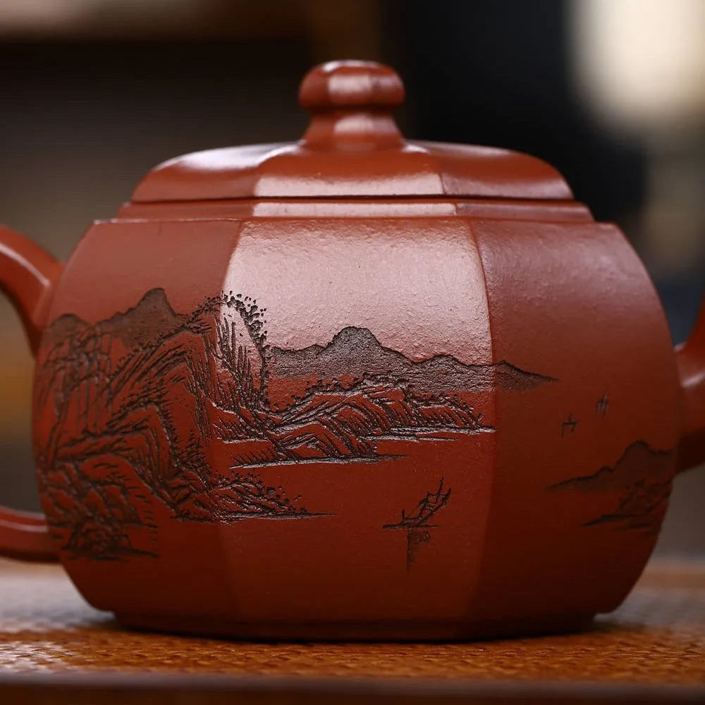 Full Handmade Yixing Zisha Teapot [Bafang Lai Cai Pot] (Hong Pi Long - 280ml) - YIQIN TEA HOUSE | yiqinteahouse.com | 200-300ml, full handmade zisha teapot, new arrival, teapot, teaware