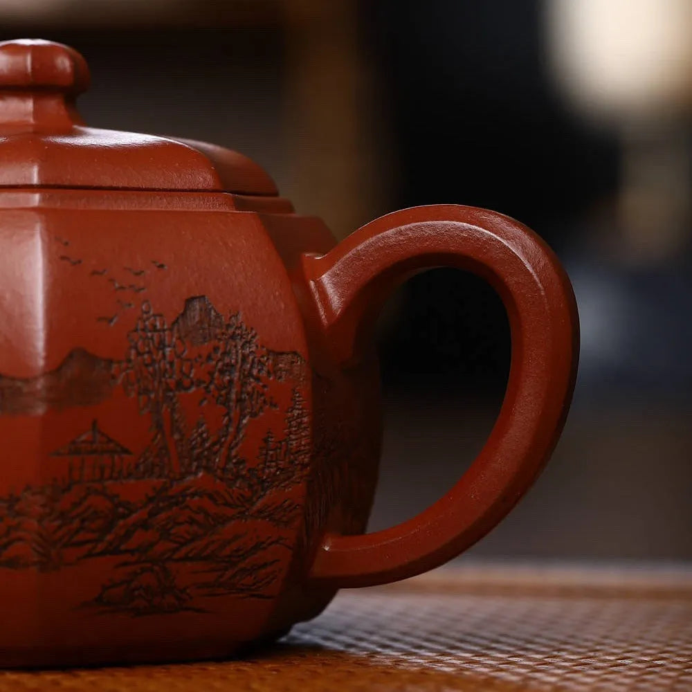 Full Handmade Yixing Zisha Teapot [Bafang Lai Cai Pot] (Hong Pi Long - 280ml) - YIQIN TEA HOUSE | yiqinteahouse.com | 200-300ml, full handmade zisha teapot, new arrival, teapot, teaware