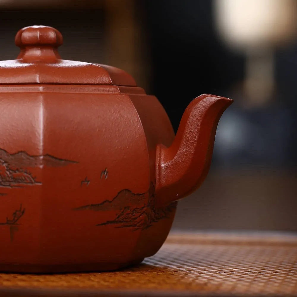 Full Handmade Yixing Zisha Teapot [Bafang Lai Cai Pot] (Hong Pi Long - 280ml) - YIQIN TEA HOUSE | yiqinteahouse.com | 200-300ml, full handmade zisha teapot, new arrival, teapot, teaware