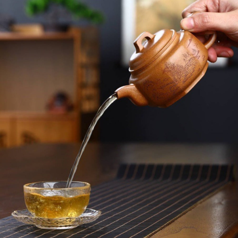 Full Handmade Yixing Zisha Teapot [Bafang Qiao Ding Pot] (Wucai Lao Duan Ni - 260ml) - YIQIN TEA HOUSE | yiqinteahouse.com | 200-300ml, full handmade zisha teapot, new arrival, teapot, teaware