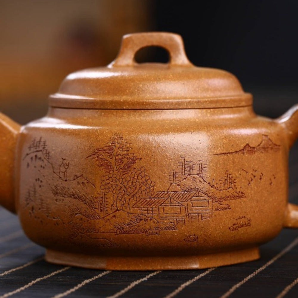 Full Handmade Yixing Zisha Teapot [Bafang Qiao Ding Pot] (Wucai Lao Duan Ni - 260ml) - YIQIN TEA HOUSE | yiqinteahouse.com | 200-300ml, full handmade zisha teapot, new arrival, teapot, teaware