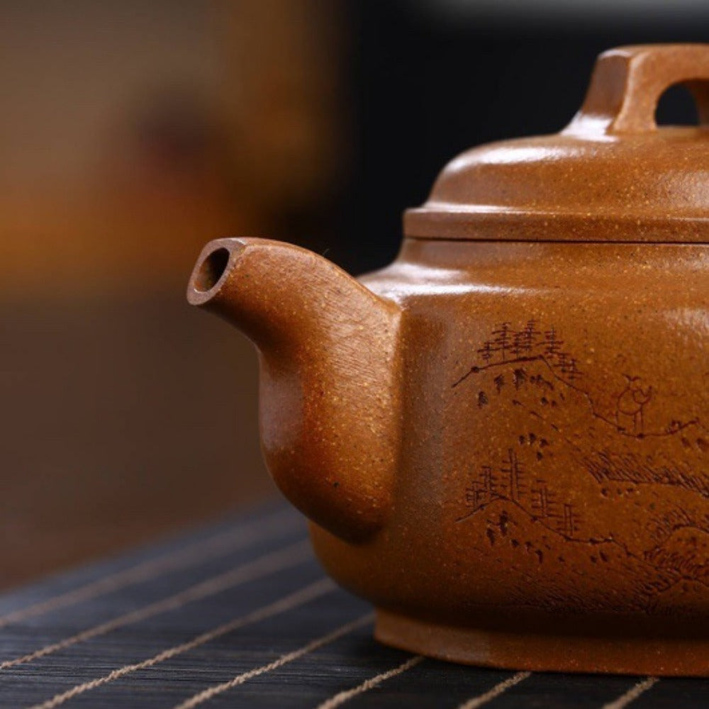 Full Handmade Yixing Zisha Teapot [Bafang Qiao Ding Pot] (Wucai Lao Duan Ni - 260ml) - YIQIN TEA HOUSE | yiqinteahouse.com | 200-300ml, full handmade zisha teapot, new arrival, teapot, teaware