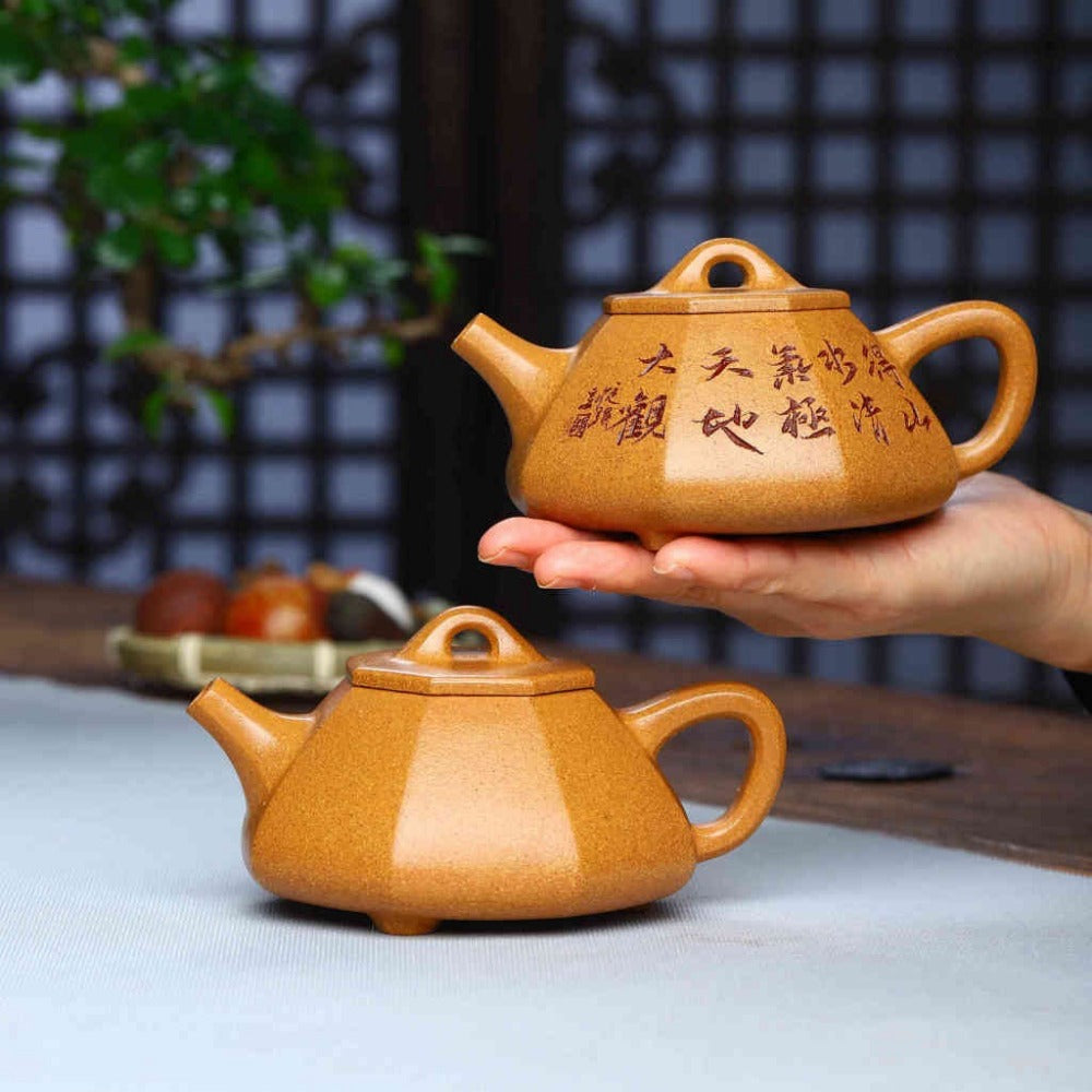 Full Handmade Yixing Zisha Teapot [Bafang Shi Piao Pot] (Wucai Lao Duan Ni - 200/320ml) - YIQIN TEA HOUSE | yiqinteahouse.com | 200-300ml, full handmade zisha teapot, new arrival, teapot, teaware