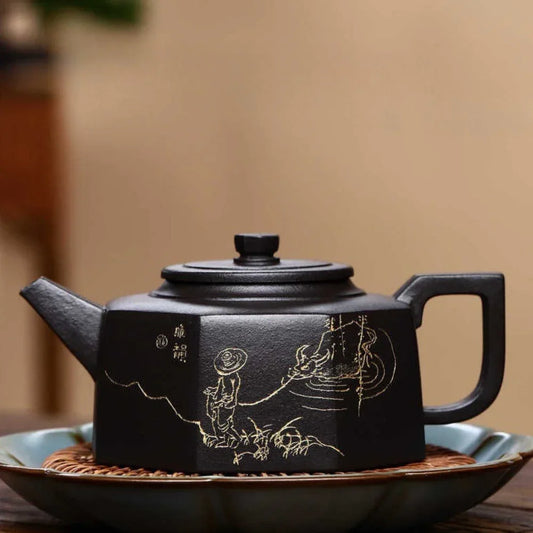 Full Handmade Yixing Zisha Teapot [Bafang Yu Zhu Pot] (Shi Huang - 260ml) - YIQIN TEA HOUSE | yiqinteahouse.com | 200-300ml, full handmade zisha teapot, teapot, teaware