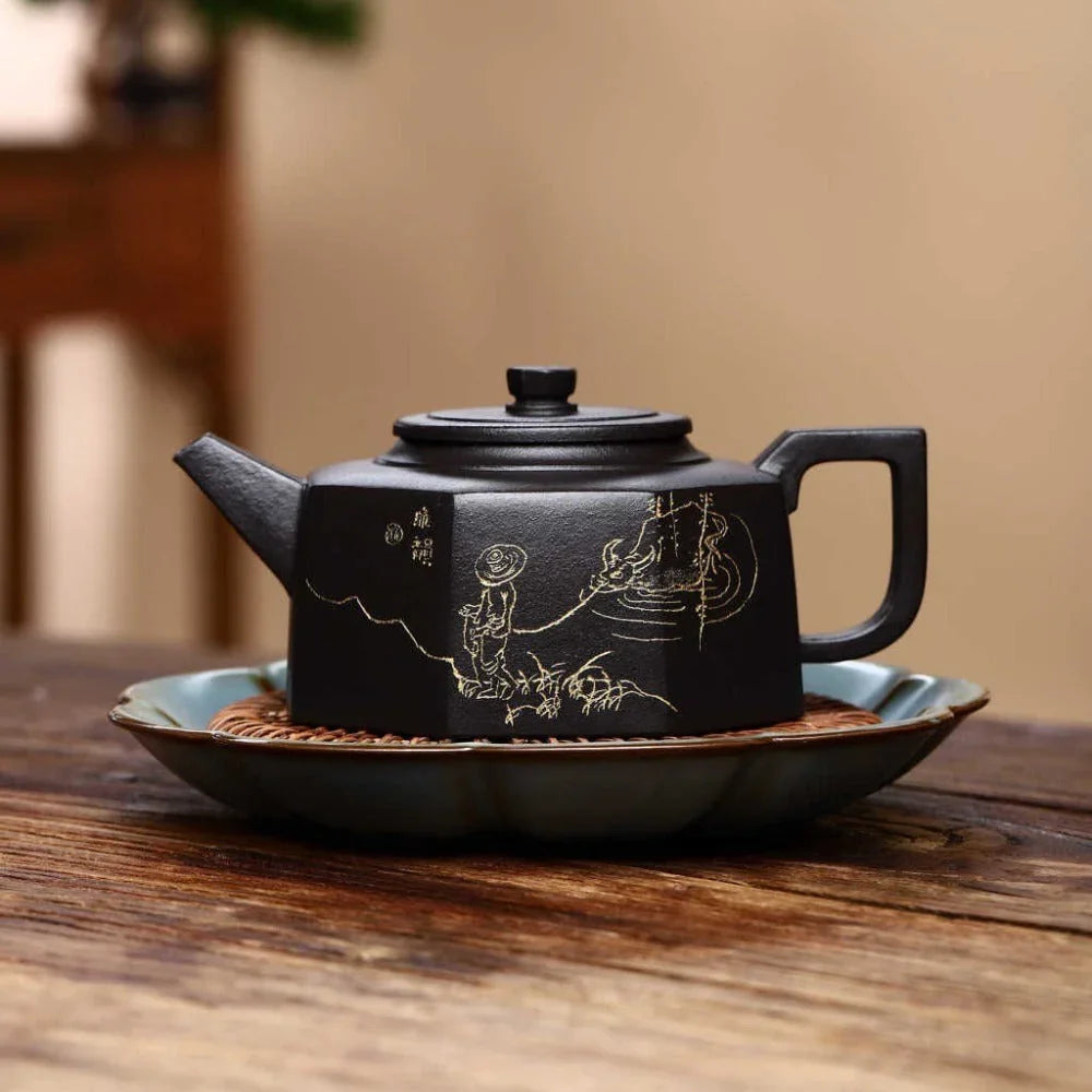 Full Handmade Yixing Zisha Teapot [Bafang Yu Zhu Pot] (Shi Huang - 260ml) - YIQIN TEA HOUSE | yiqinteahouse.com | 200-300ml, full handmade zisha teapot, teapot, teaware