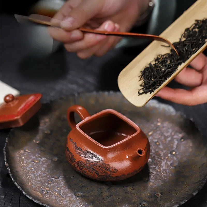 Full Handmade Yixing Zisha Teapot [Bai Fu Ju Zhen] (Hong Jiang Po Ni - 150ml) - YIQIN TEA HOUSE | yiqinteahouse.com | <200ml, full handmade zisha teapot, teapot, teaware