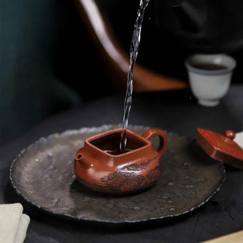 Full Handmade Yixing Zisha Teapot [Bai Fu Ju Zhen] (Hong Jiang Po Ni - 150ml) - YIQIN TEA HOUSE | yiqinteahouse.com | <200ml, full handmade zisha teapot, teapot, teaware