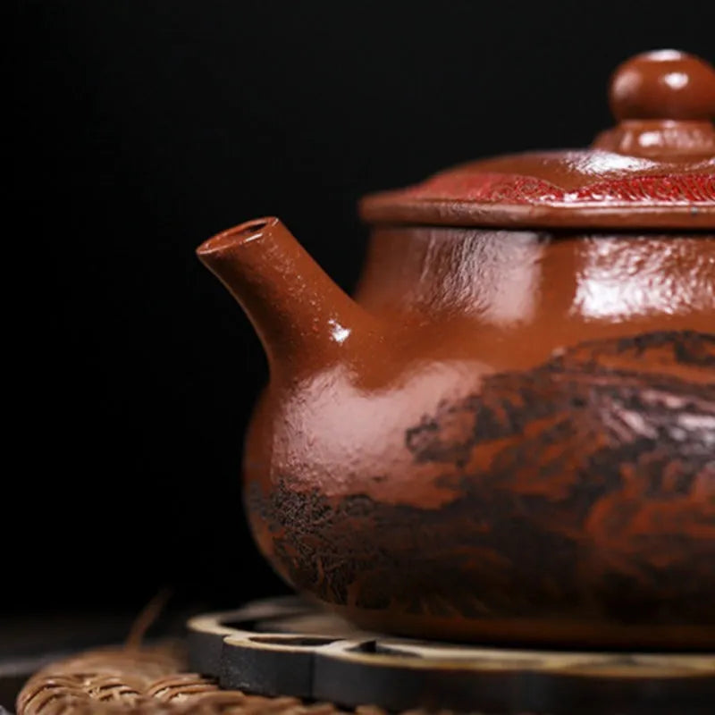 Full Handmade Yixing Zisha Teapot [Bai Fu Ju Zhen] (Hong Jiang Po Ni - 150ml) - YIQIN TEA HOUSE | yiqinteahouse.com | <200ml, full handmade zisha teapot, teapot, teaware