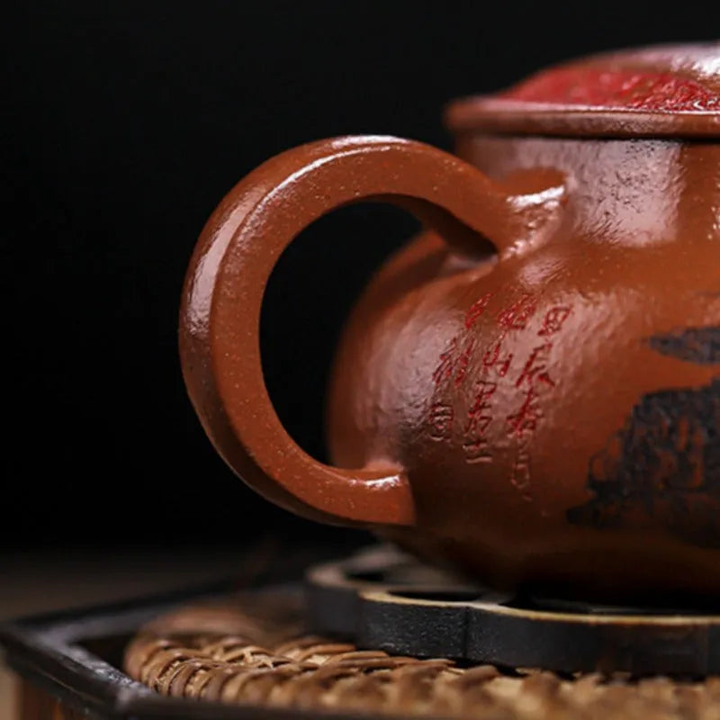 Full Handmade Yixing Zisha Teapot [Bai Fu Ju Zhen] (Hong Jiang Po Ni - 150ml) - YIQIN TEA HOUSE | yiqinteahouse.com | <200ml, full handmade zisha teapot, teapot, teaware