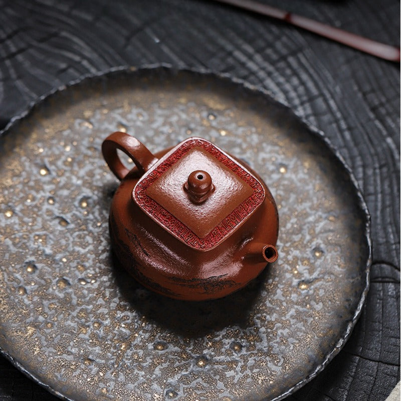 Full Handmade Yixing Zisha Teapot [Bai Fu Ju Zhen] (Hong Jiang Po Ni - 150ml) - YIQIN TEA HOUSE | yiqinteahouse.com | <200ml, full handmade zisha teapot, teapot, teaware