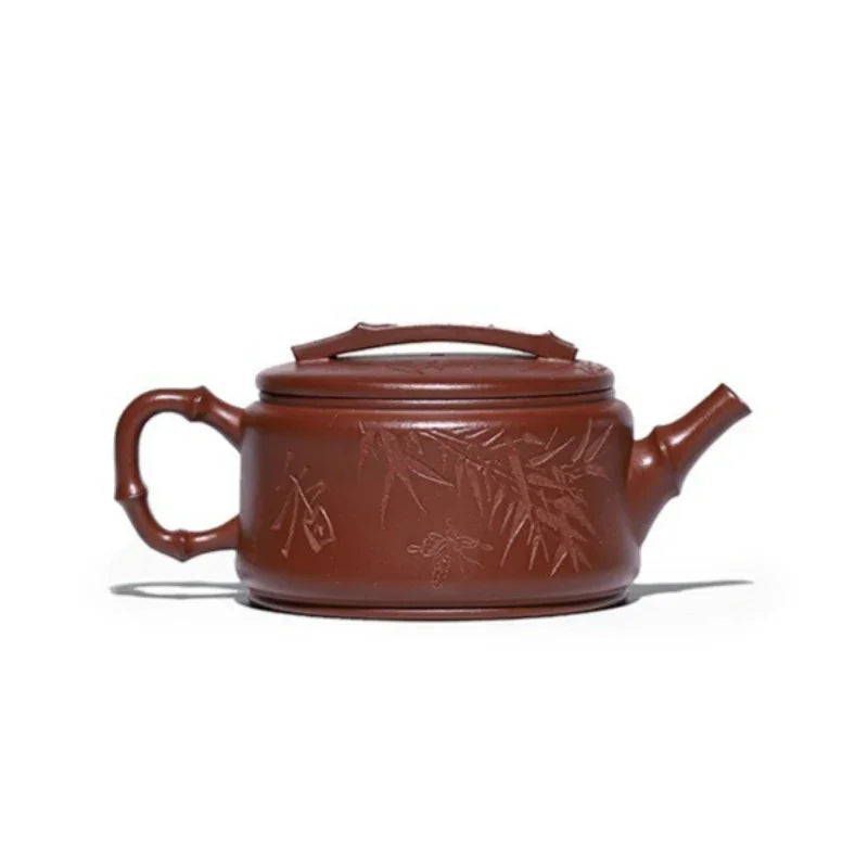 Full Handmade Yixing Zisha Teapot [Bamboo Hanwa] (Hong Pi Long - 320ml)