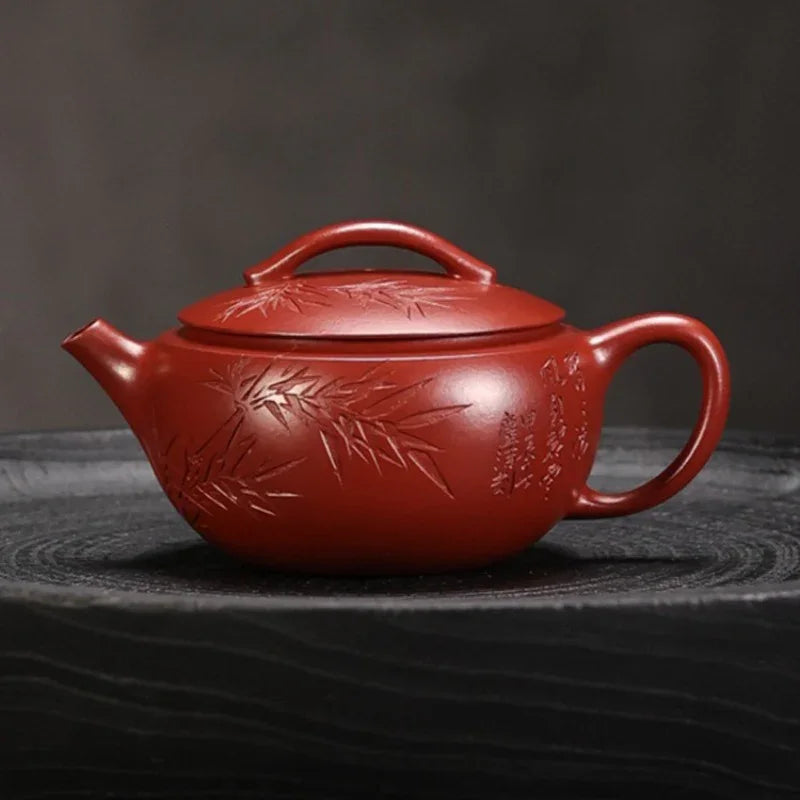 全手工宜兴紫砂茶壶[竹汉瓦壶] (大红袍- 160ml)