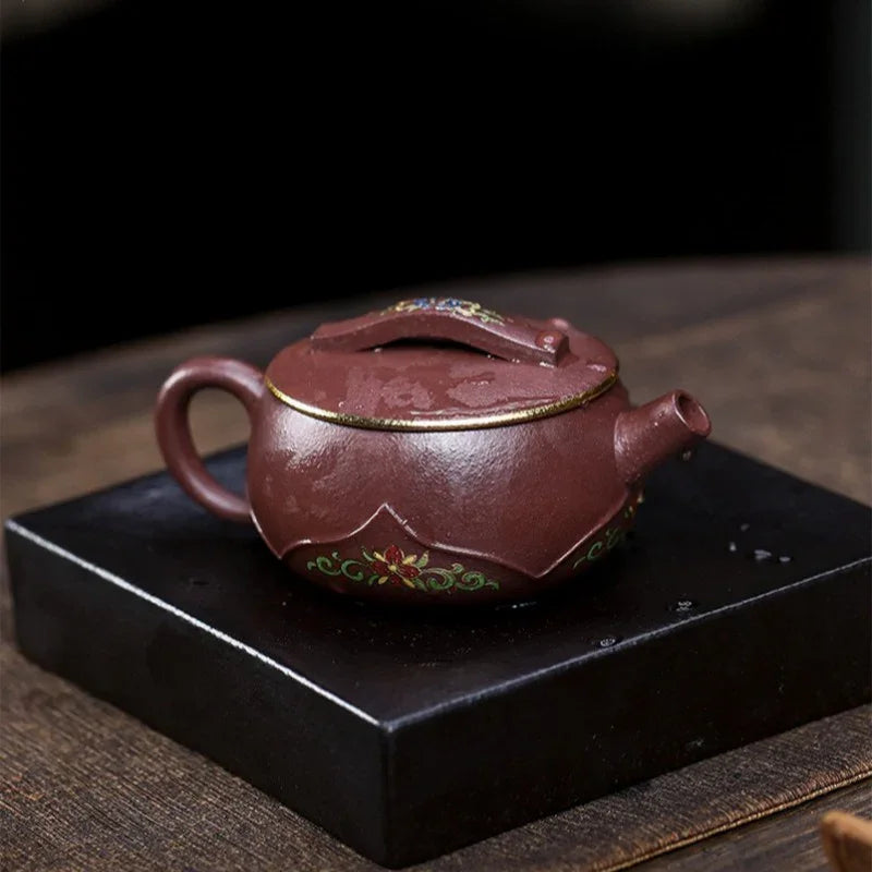 Teko Yixing Zisha Buatan Tangan Sepenuhnya [Bamboo Lotus] (30 Mu Zi Ni - 170ml)