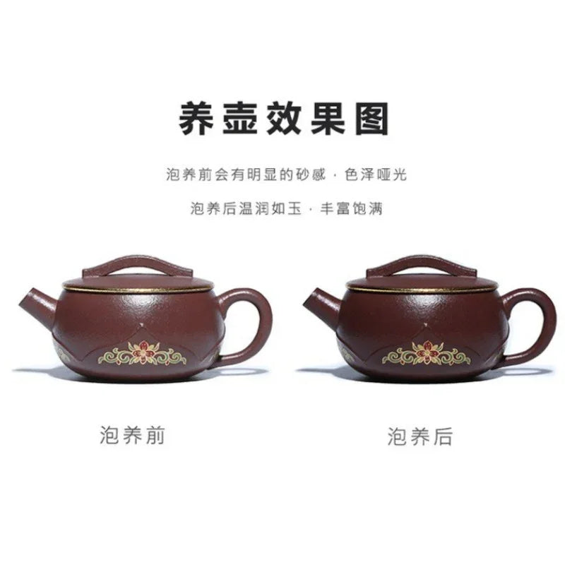 Teko Yixing Zisha Buatan Tangan Sepenuhnya [Bamboo Lotus] (30 Mu Zi Ni - 170ml)