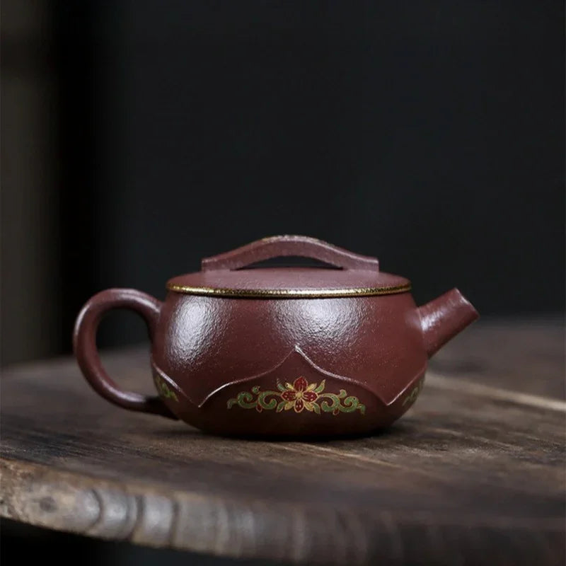 Teko Yixing Zisha Buatan Tangan Sepenuhnya [Bamboo Lotus] (30 Mu Zi Ni - 170ml)