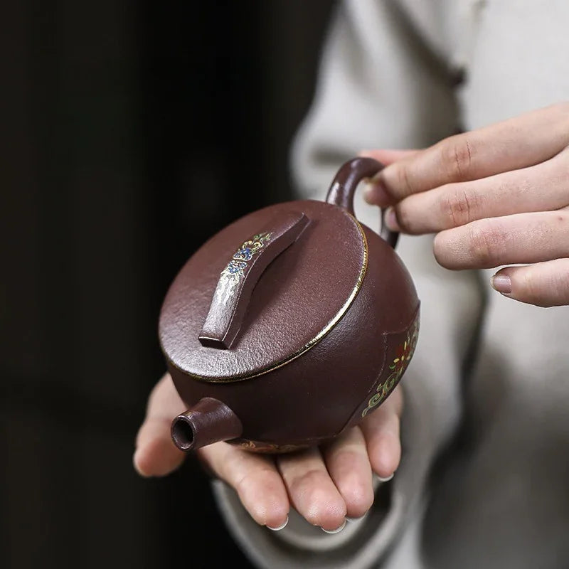 Teko Yixing Zisha Buatan Tangan Sepenuhnya [Bamboo Lotus] (30 Mu Zi Ni - 170ml)