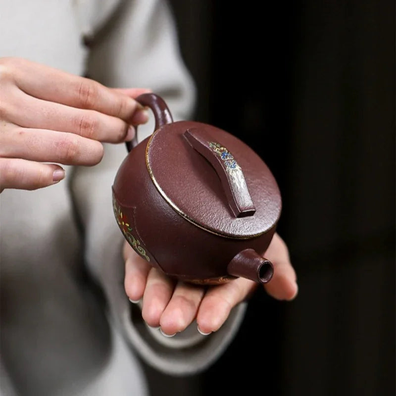 Teko Yixing Zisha Buatan Tangan Sepenuhnya [Bamboo Lotus] (30 Mu Zi Ni - 170ml)