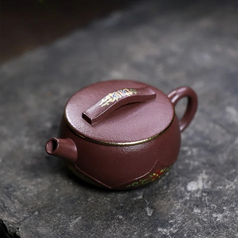 Teko Yixing Zisha Buatan Tangan Sepenuhnya [Bamboo Lotus] (30 Mu Zi Ni - 170ml)