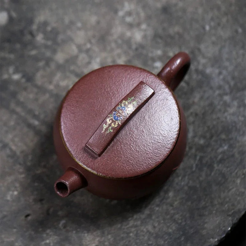 Teko Yixing Zisha Buatan Tangan Sepenuhnya [Bamboo Lotus] (30 Mu Zi Ni - 170ml)