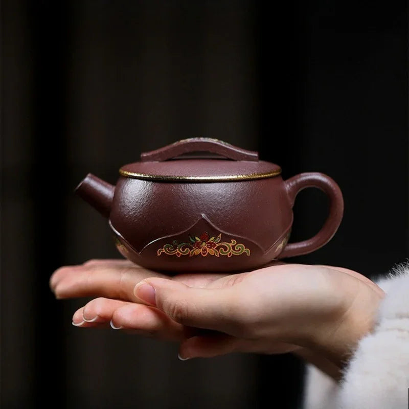 Teko Yixing Zisha Buatan Tangan Sepenuhnya [Bamboo Lotus] (30 Mu Zi Ni - 170ml)