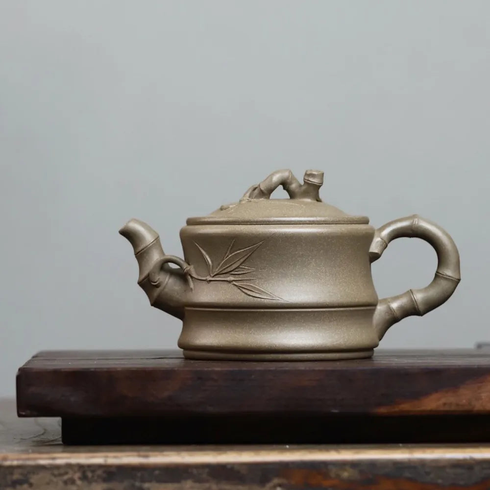 Full Handmade Yixing Zisha Teapot [Bamboo Pot] (Duan Ni - 300ml) - YIQIN TEA HOUSE | yiqinteahouse.com | 200-300ml, full handmade zisha teapot, new arrival, plain smooth, teapot, teaware