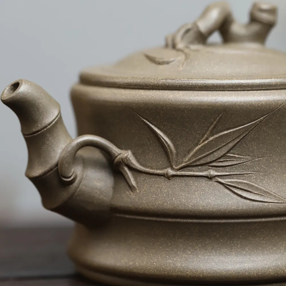 Full Handmade Yixing Zisha Teapot [Bamboo Pot] (Duan Ni - 300ml) - YIQIN TEA HOUSE | yiqinteahouse.com | 200-300ml, full handmade zisha teapot, new arrival, plain smooth, teapot, teaware