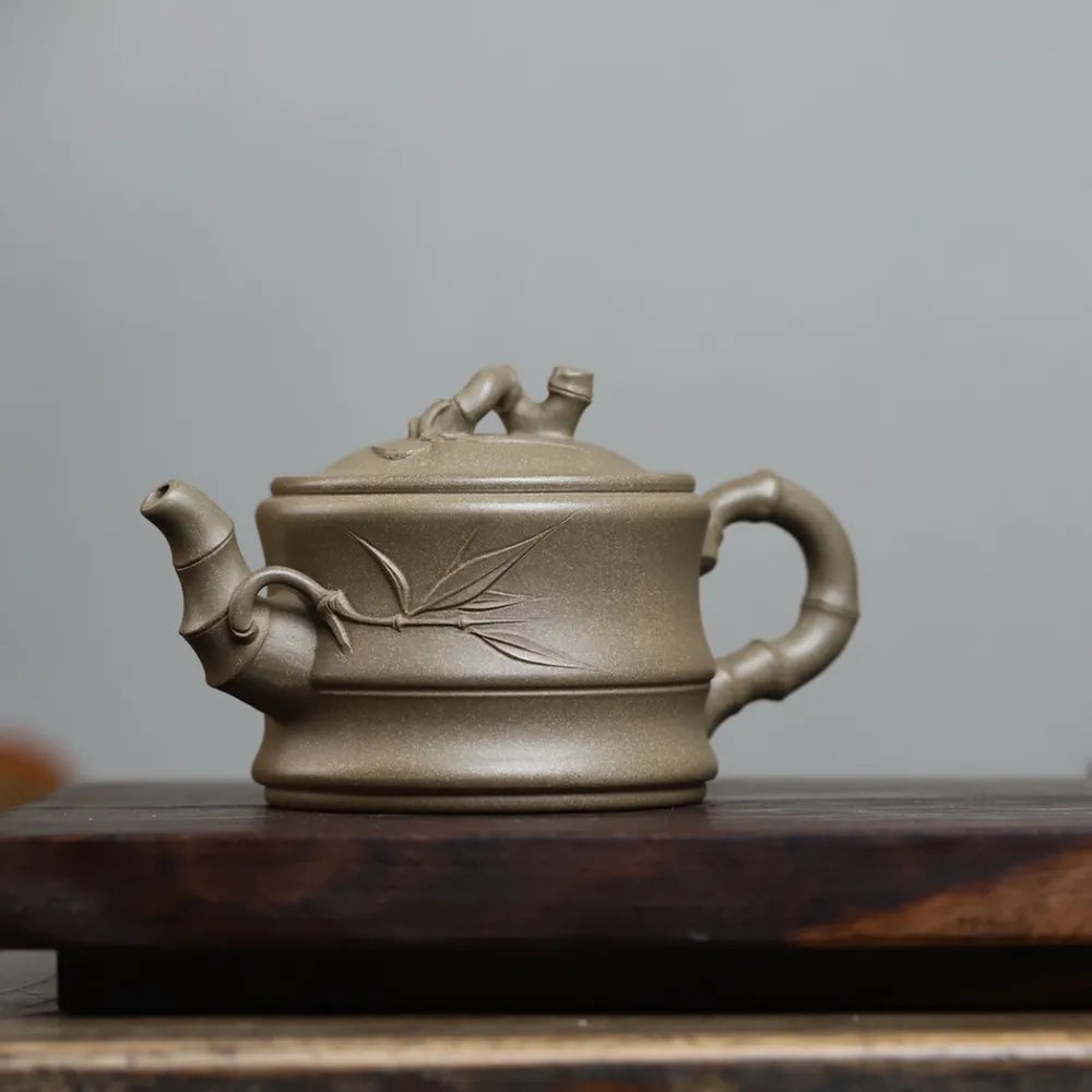 Full Handmade Yixing Zisha Teapot [Bamboo Pot] (Duan Ni - 300ml) - YIQIN TEA HOUSE | yiqinteahouse.com | 200-300ml, full handmade zisha teapot, new arrival, plain smooth, teapot, teaware