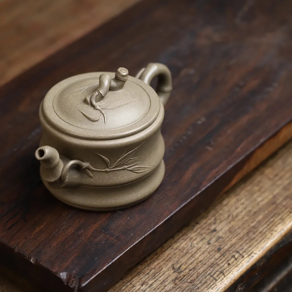 Full Handmade Yixing Zisha Teapot [Bamboo Pot] (Duan Ni - 300ml) - YIQIN TEA HOUSE | yiqinteahouse.com | 200-300ml, full handmade zisha teapot, new arrival, plain smooth, teapot, teaware