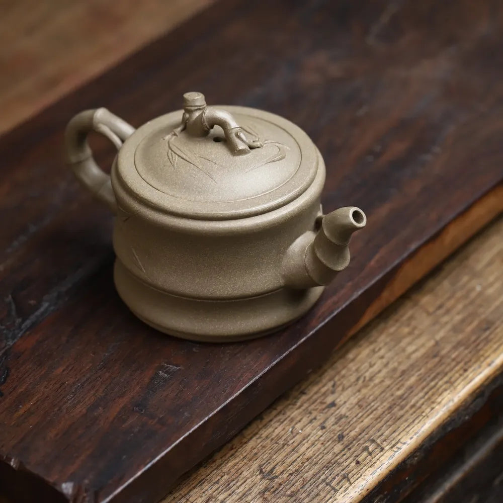 Full Handmade Yixing Zisha Teapot [Bamboo Pot] (Duan Ni - 300ml) - YIQIN TEA HOUSE | yiqinteahouse.com | 200-300ml, full handmade zisha teapot, new arrival, plain smooth, teapot, teaware