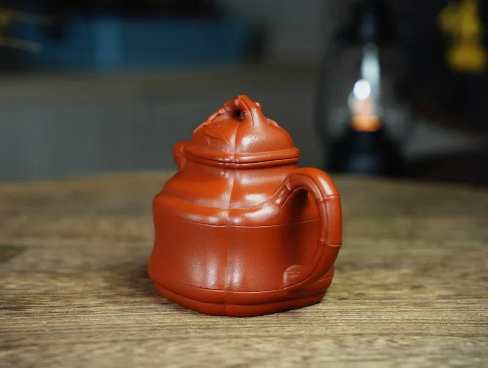 Full Handmade Yixing Zisha Teapot [Bamboo Pot] (Zhu Ni - 150ml) - YIQIN TEA HOUSE | yiqinteahouse.com | <200ml, full handmade zisha teapot, plain smooth, teapot, teaware