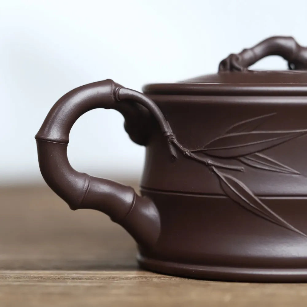 Full Handmade Yixing Zisha Teapot [Bamboo Pot] (Zi Ni - 260ml) - YIQIN TEA HOUSE | yiqinteahouse.com | 200-300ml, full handmade zisha teapot, new arrival, plain smooth, teapot, teaware