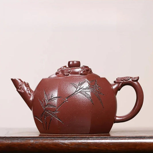 全手工宜兴紫砂茶壶 [八面玲珑壶] (紫泥 - 200ml)