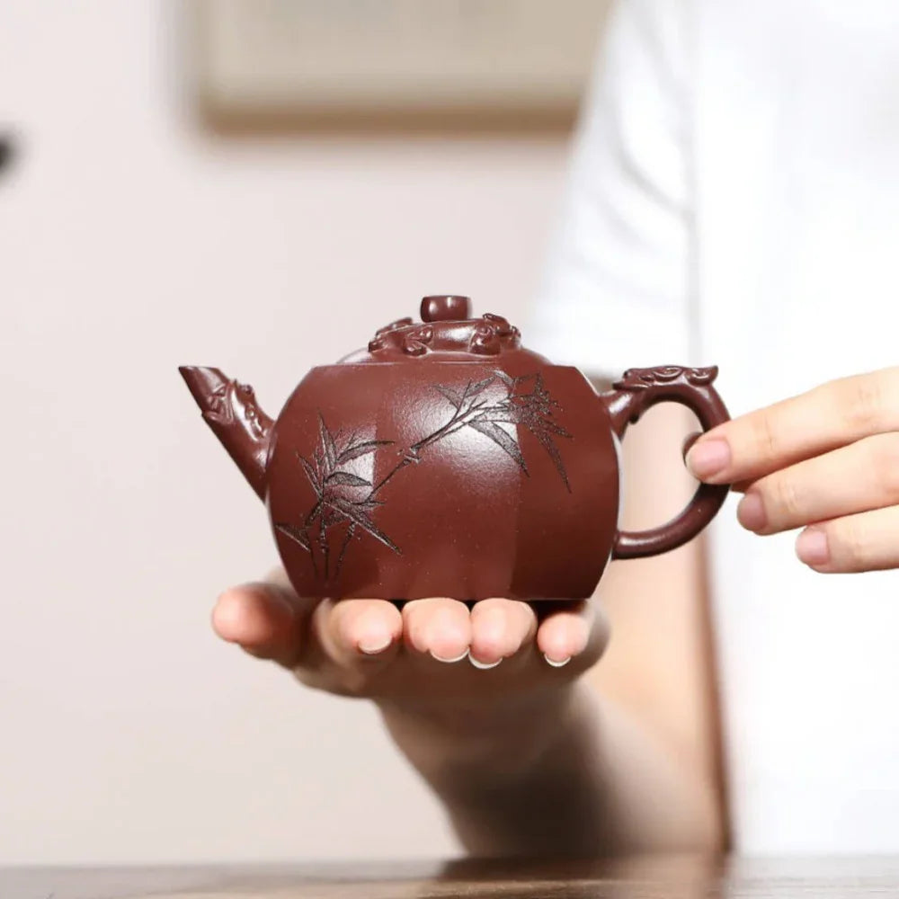Full Handmade Yixing Zisha Teapot [Bamian Linglong Pot] (Zi Ni - 200ml)