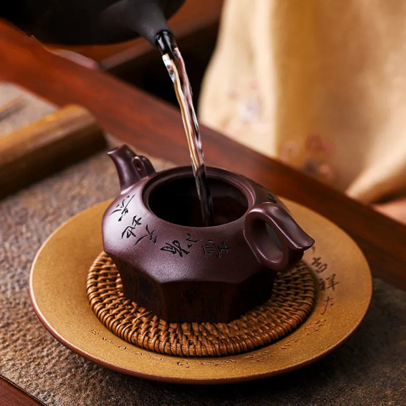 Full Handmade Yixing Zisha Teapot [Baxian Lun Cha] (Zi Xue Sha - 300ml) - YIQIN TEA HOUSE | yiqinteahouse.com | 200-300ml, full handmade zisha teapot, new arrival, teapot, teaware