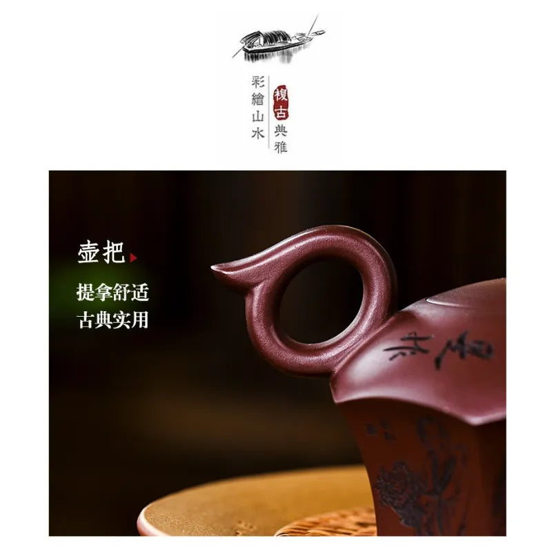 Full Handmade Yixing Zisha Teapot [Baxian Lun Cha] (Zi Xue Sha - 300ml) - YIQIN TEA HOUSE | yiqinteahouse.com | 200-300ml, full handmade zisha teapot, new arrival, teapot, teaware