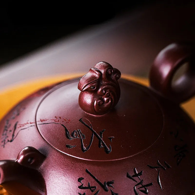 Full Handmade Yixing Zisha Teapot [Baxian Lun Cha] (Zi Xue Sha - 300ml) - YIQIN TEA HOUSE | yiqinteahouse.com | 200-300ml, full handmade zisha teapot, new arrival, teapot, teaware