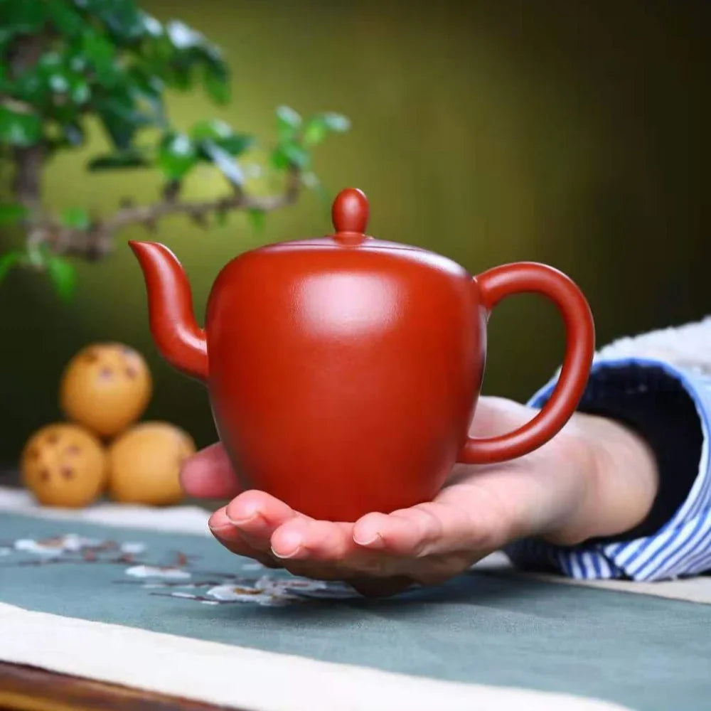 Teko Zisha Yixing Buatan Tangan Sepenuhnya [Periuk Bahu Cantik] (Dahongpao - 260ml)