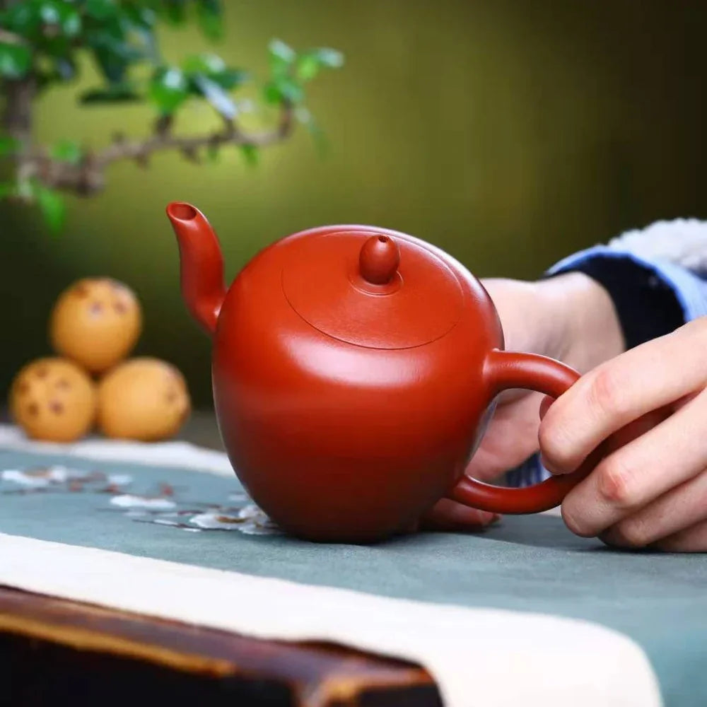 Teko Zisha Yixing Buatan Tangan Sepenuhnya [Periuk Bahu Cantik] (Dahongpao - 260ml)