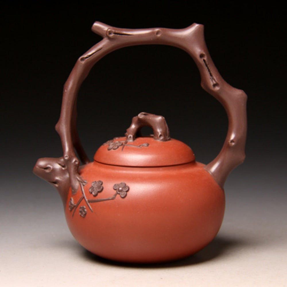 Full Handmade Yixing Zisha Teapot [Bi-color Dong Po Tiliang Pot] (Hong Ni/Zi Ni - 320ml) - YIQIN TEA HOUSE | yiqinteahouse.com | >300ml, full handmade zisha teapot, new arrival, teapot, teaware