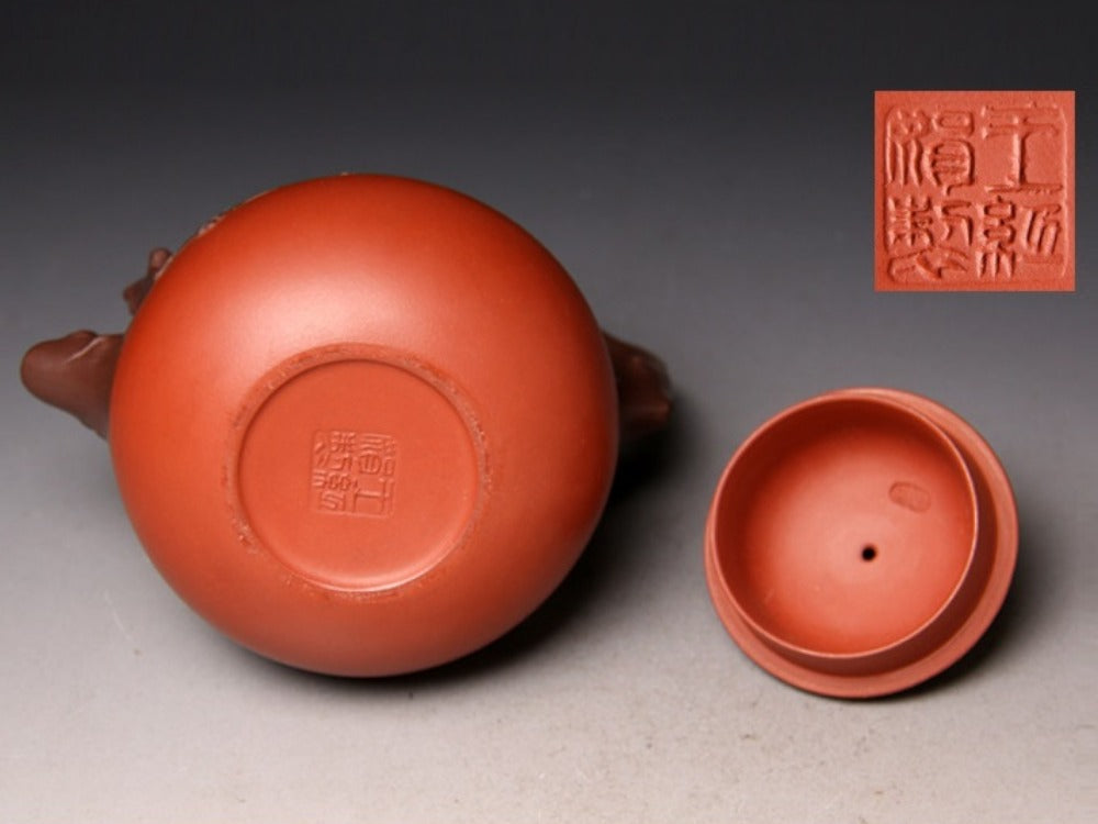 Full Handmade Yixing Zisha Teapot [Bi-color Dong Po Tiliang Pot] (Hong Ni/Zi Ni - 320ml) - YIQIN TEA HOUSE | yiqinteahouse.com | >300ml, full handmade zisha teapot, new arrival, teapot, teaware