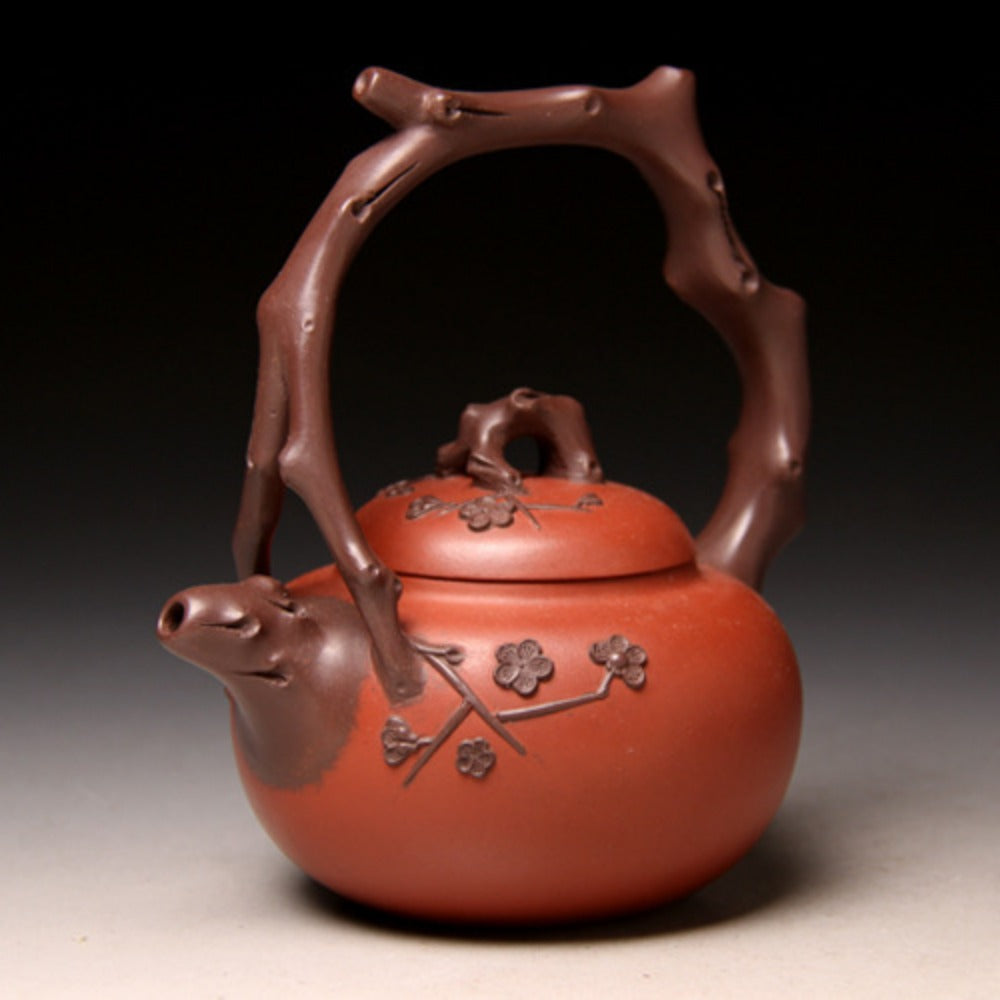 Full Handmade Yixing Zisha Teapot [Bi-color Dong Po Tiliang Pot] (Hong Ni/Zi Ni - 320ml) - YIQIN TEA HOUSE | yiqinteahouse.com | >300ml, full handmade zisha teapot, new arrival, teapot, teaware