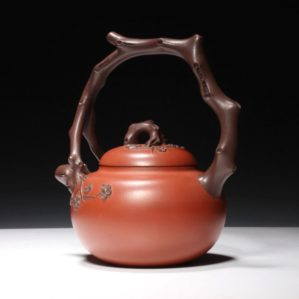 Full Handmade Yixing Zisha Teapot [Bi-color Dong Po Tiliang Pot] (Hong Ni/Zi Ni - 320ml) - YIQIN TEA HOUSE | yiqinteahouse.com | >300ml, full handmade zisha teapot, new arrival, teapot, teaware