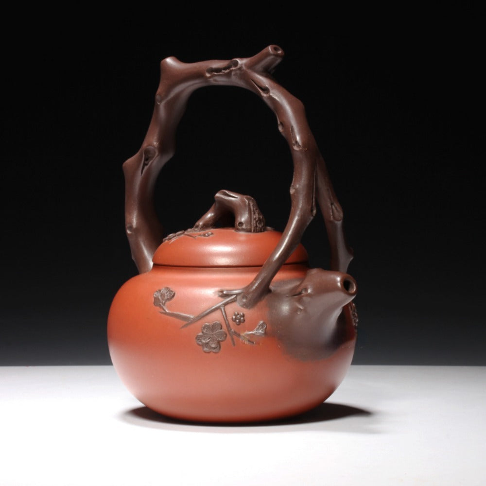 Full Handmade Yixing Zisha Teapot [Bi-color Dong Po Tiliang Pot] (Hong Ni/Zi Ni - 320ml) - YIQIN TEA HOUSE | yiqinteahouse.com | >300ml, full handmade zisha teapot, new arrival, teapot, teaware