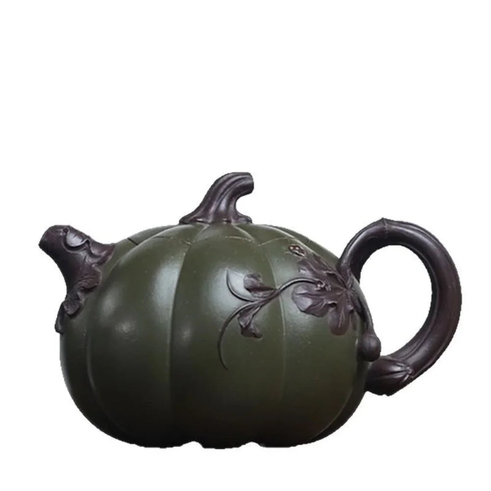 Teko Zisha Yixing Buatan Tangan Sepenuhnya [Periuk Labu Dwi-warna] (Lu Ni/Zi Ni - 260ml)