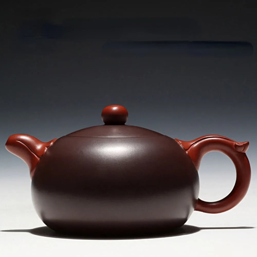 Full Handmade Yixing Zisha Teapot [Bi-color Yuri Pot] (Zi NI/Hong Ni - 200ml) - YIQIN TEA HOUSE | yiqinteahouse.com | 200-300ml, full handmade zisha teapot, new arrival, teapot, teaware