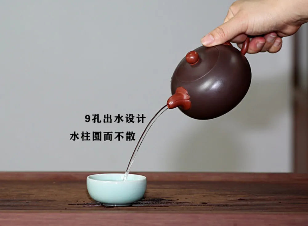 Full Handmade Yixing Zisha Teapot [Bi-color Yuri Pot] (Zi NI/Hong Ni - 200ml) - YIQIN TEA HOUSE | yiqinteahouse.com | 200-300ml, full handmade zisha teapot, new arrival, teapot, teaware