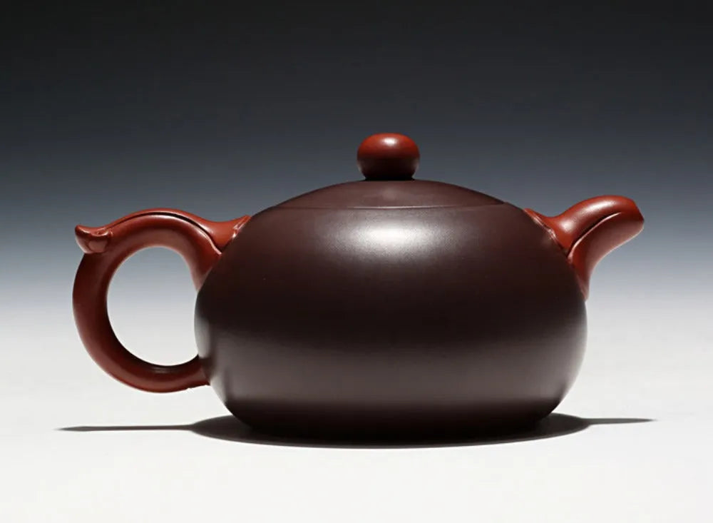 Full Handmade Yixing Zisha Teapot [Bi-color Yuri Pot] (Zi NI/Hong Ni - 200ml) - YIQIN TEA HOUSE | yiqinteahouse.com | 200-300ml, full handmade zisha teapot, new arrival, teapot, teaware