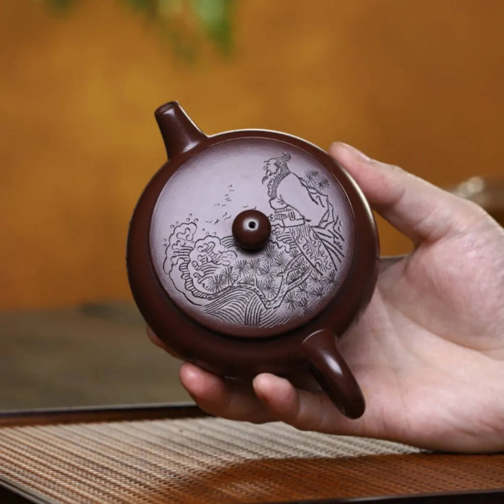 Full Handmade Yixing Zisha Teapot [Bian Gu Pot] (Zi Ni - 200ml) - YIQIN TEA HOUSE | yiqinteahouse.com | 200-300ml, full handmade zisha teapot, new arrival, teapot, teaware