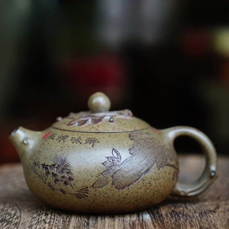 Full Handmade Yixing Zisha Teapot [Bian Xishi Pot] (Qing Duan Ni Firewood Fired - 160ml)